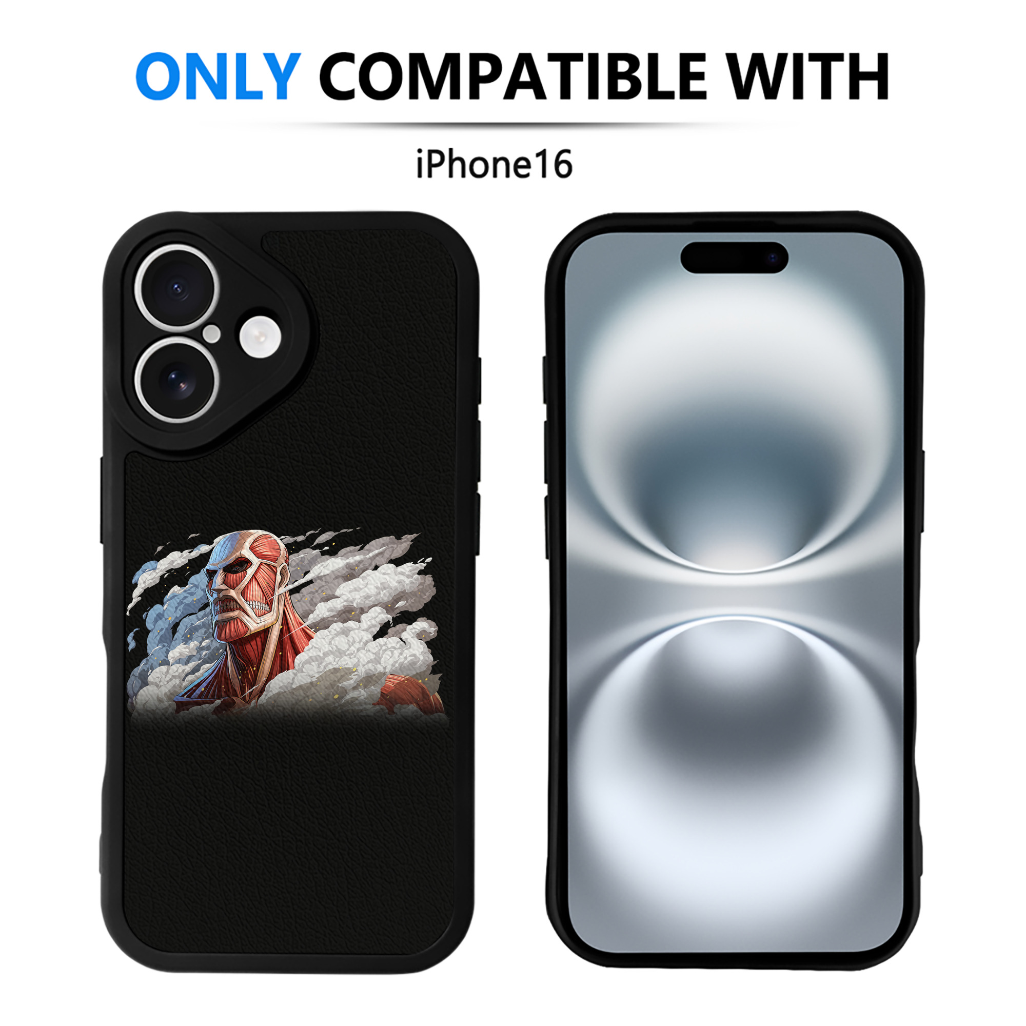 （画像用） 進撃の巨人 Attack on Titan 【iPhone 16シリーズ対応】シリコンスマホケース（レザー調） 材質：シリコン